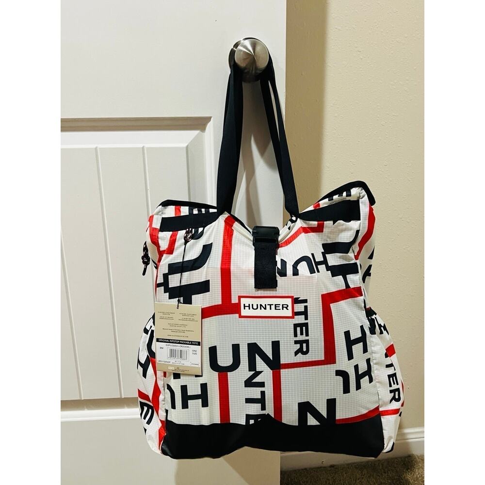 NWT❤️Hunter Original Ripstop Exploded Logo Packable Tote - Picture 2 of 11